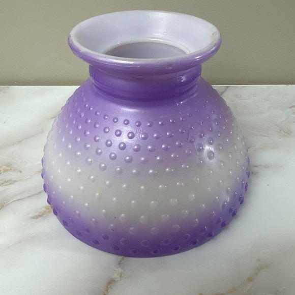 Purple Lavender Milk Glass Hobnail Lamp Shade 8" Fitter Vintage Replacement - Picture 10 of 10